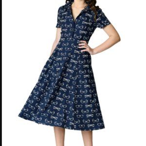 NWOT Eshakti dress, eyeglasses print